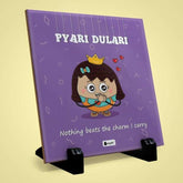 Pyari Dulari Printed Table Décor Ceramic Tile 6x6 Inches